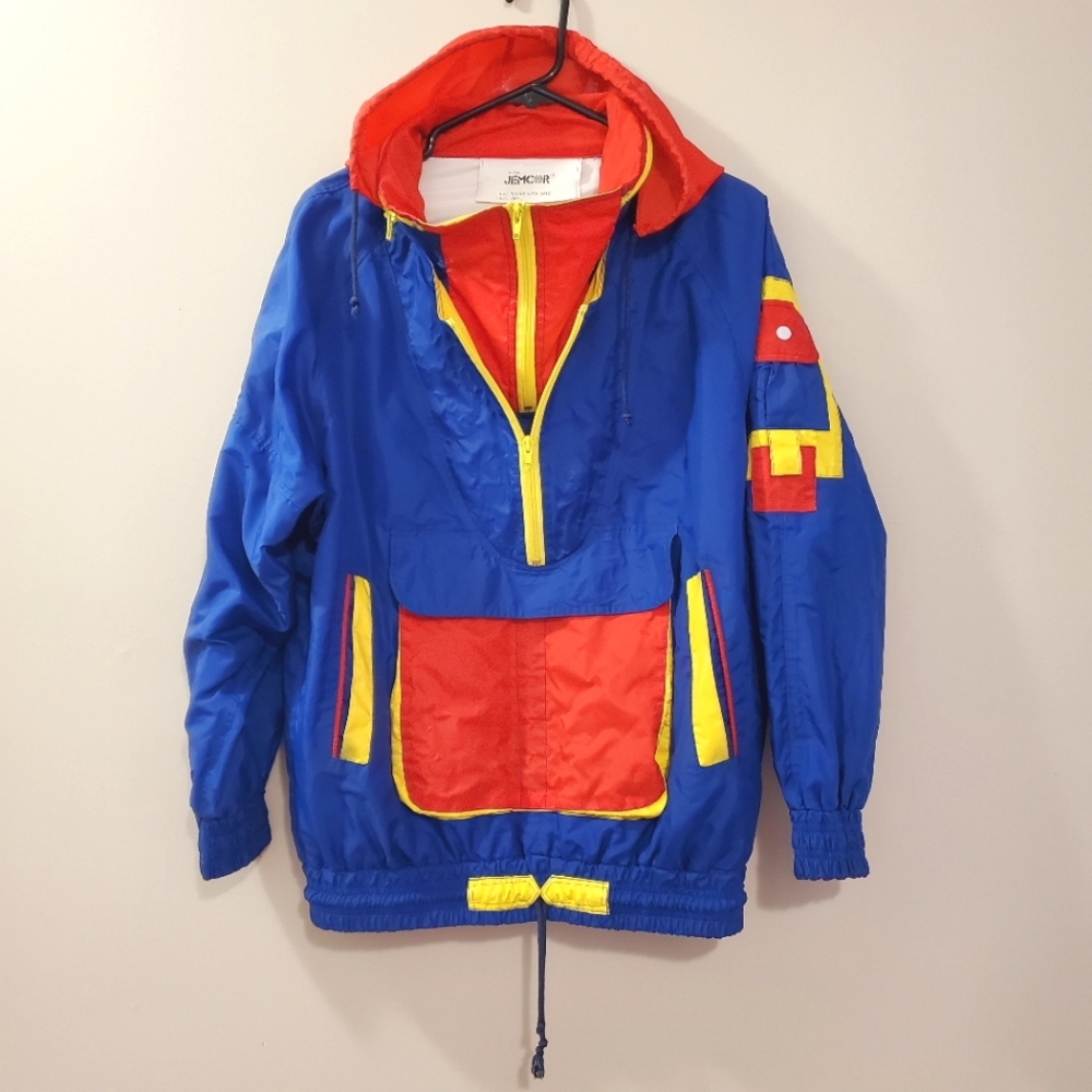 Vintage 90s Colorblock Rain Jacket / Windbreaker - Read for sizing